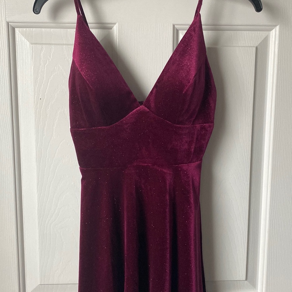 pink/maroon Homecoming dress